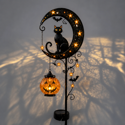 2026-! ! !🔥59% OFF TODAY 👻 Solar Halloween Garden Stake Light with Black Cat & Pumpkin