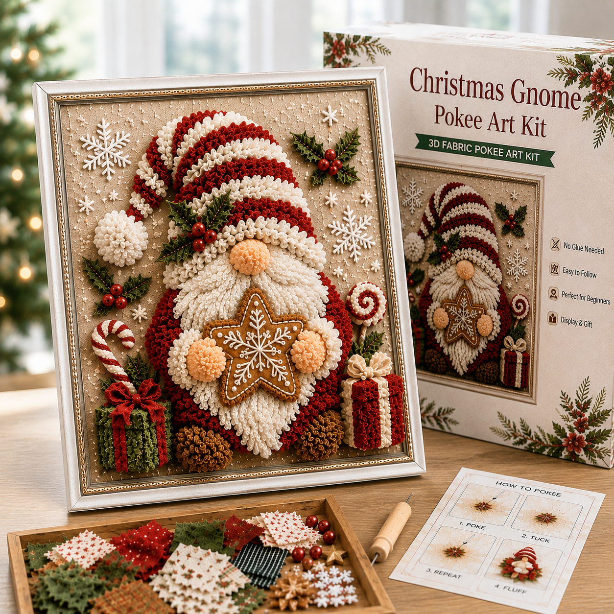 EARLY CHRISTMAS 49% OFF 🎄 3D Christmas DIY Fabric Poke Art Kit