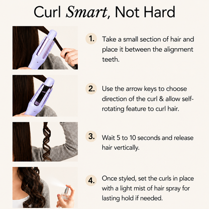 2026 Viral Celebrity Automatic Rotating Hair Curler | Press Type Auto Spin Curling Wand for Long Lasting Natural Curls