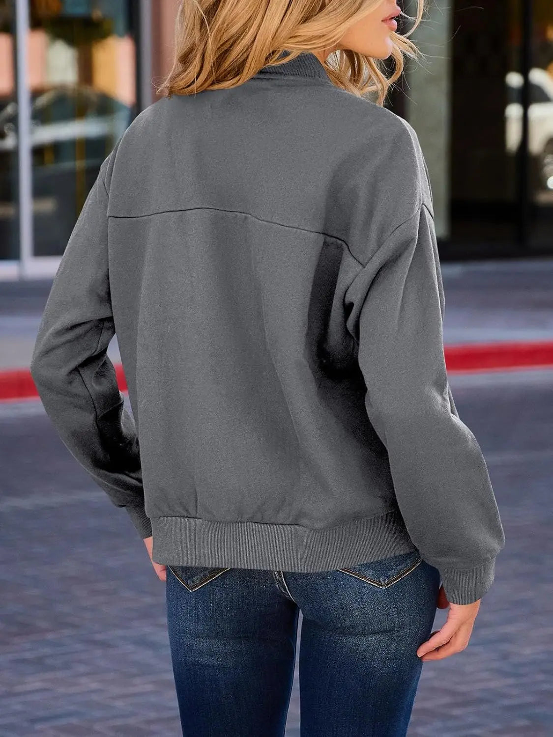 Womens Zip Up Sweatshirts Jackets Long Sleeve Casual Loose Outwear with Pockets