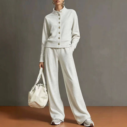 🌸💖Women's Button-Down Cardigan & Wide-Leg Pants Set
