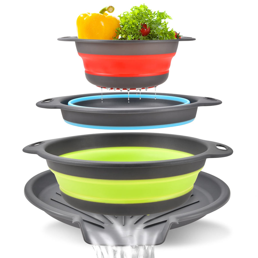 Rainbow Multicolor collapsible colander set