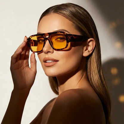 Stylish Aviator Sunglasses for Men and Women ,Trendy Rectangular Shape, Fashionable Design, Perfect for Outdoor Activities and Everyday Wear