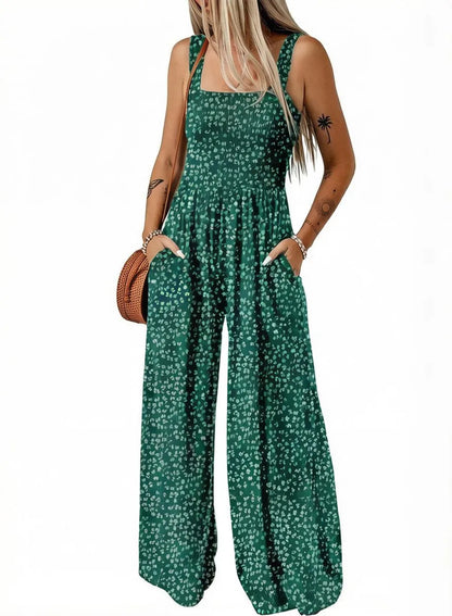 🔥LAST DAY 59% OFF-2026 New Women's Casual Loose Overalls Jumpsuits One Piece Sleeveless Printed Wide Leg Long Pant Rompers With Pockets Bohemian Womenswear