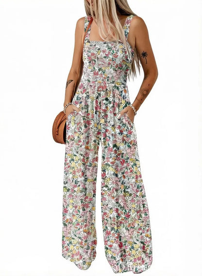 🔥LAST DAY 59% OFF-2026 New Women's Casual Loose Overalls Jumpsuits One Piece Sleeveless Printed Wide Leg Long Pant Rompers With Pockets Bohemian Womenswear