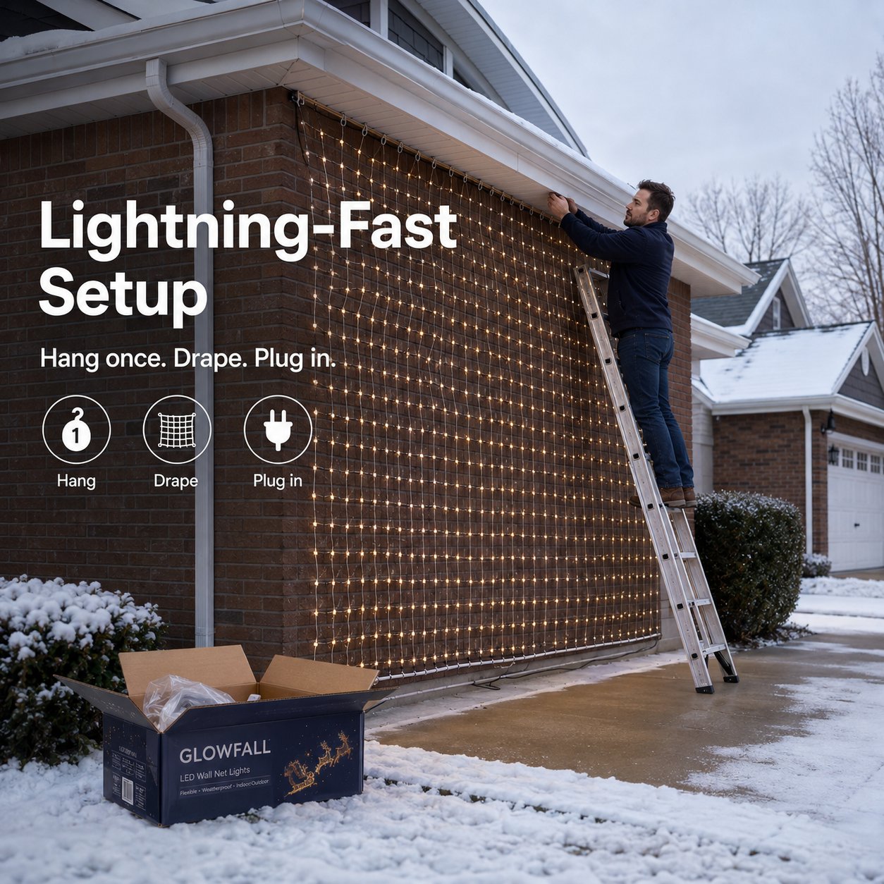 🎅Early Christmas 49% OFF🎄✨Christmas LED House Net & Smart Outdoor Wall Curtain Light