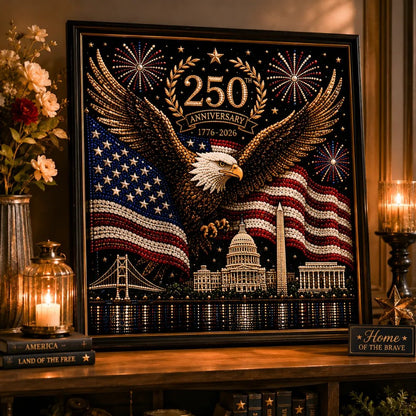 🦅America 250th Anniversary Pearl Art Kit – Stars & Stripes Skyline Limited Edition - This product is a materials kit, not a finished product