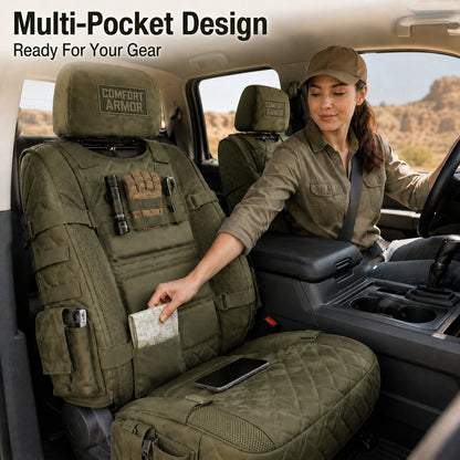 🎁🎁Free Shipping🎖️ Military‐Style Auto Seat Protectors|Universal Fit Heavy‐Duty Cushion For Long‐Drive Vehicle Owners
