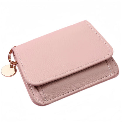 Women's Elegant Minimalist Short Slim Wallet All-match Trendy Mini 3 Bifold Purse RFID Blocking Card Holder Money Clip ID Window Compact Coin Purse Ideal Gift