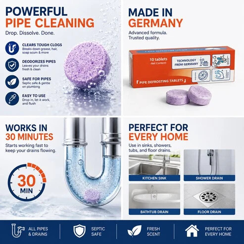 🧪Powerful Pipe Declogging & Cleaning Tablets