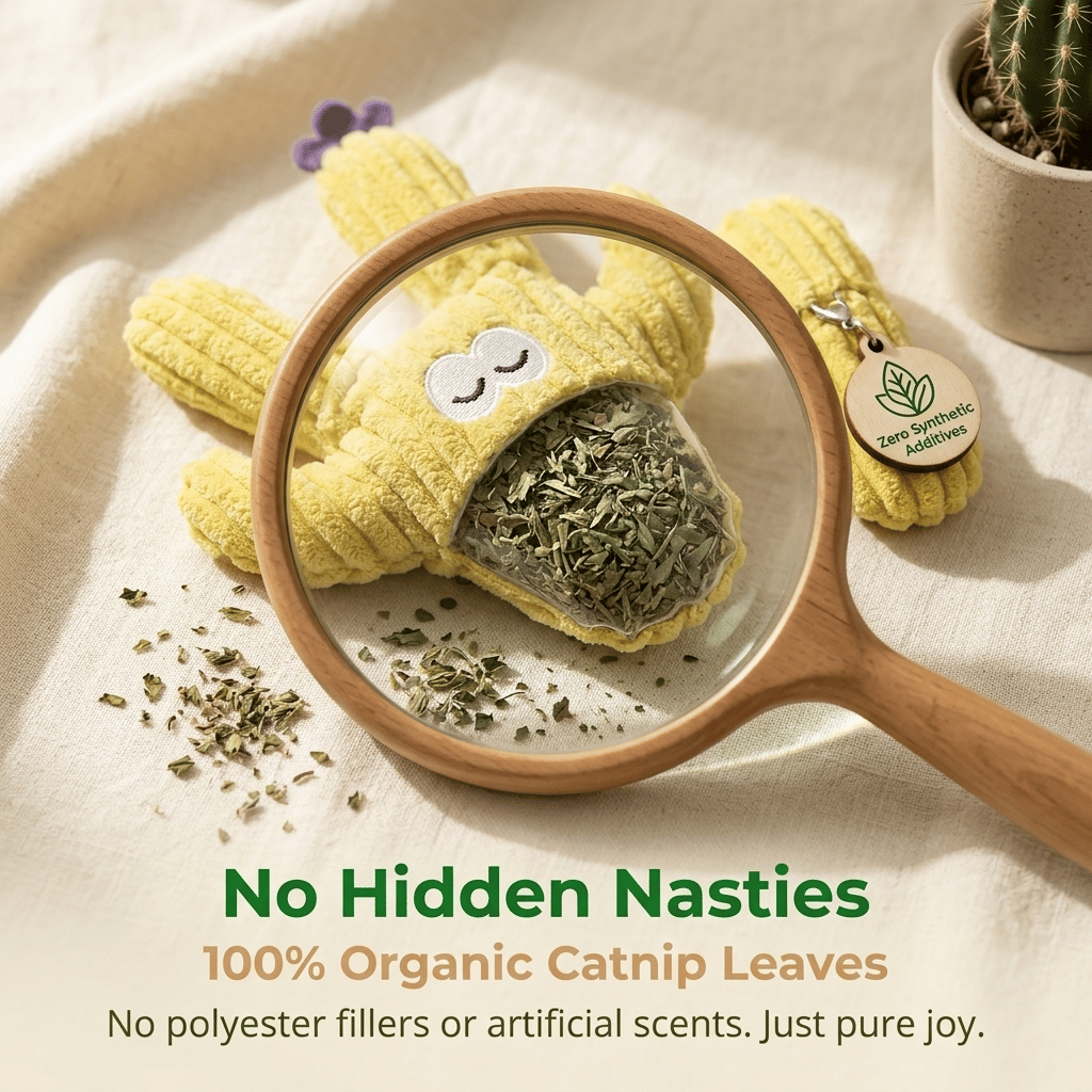 🔥5pcs Handmade Soft Cactus Kitten Chew Toys with Natural Catnip