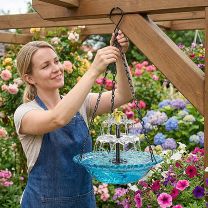 Solar Hanging Bird Bath Fountain | Attract Birds & Create a Peaceful Garden Oasis 🐦💦