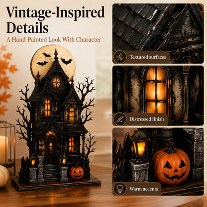 🔥Last Day 59% OFF - 🧙🖤Lighted Halloween Haunted House & Character Figurine Collection