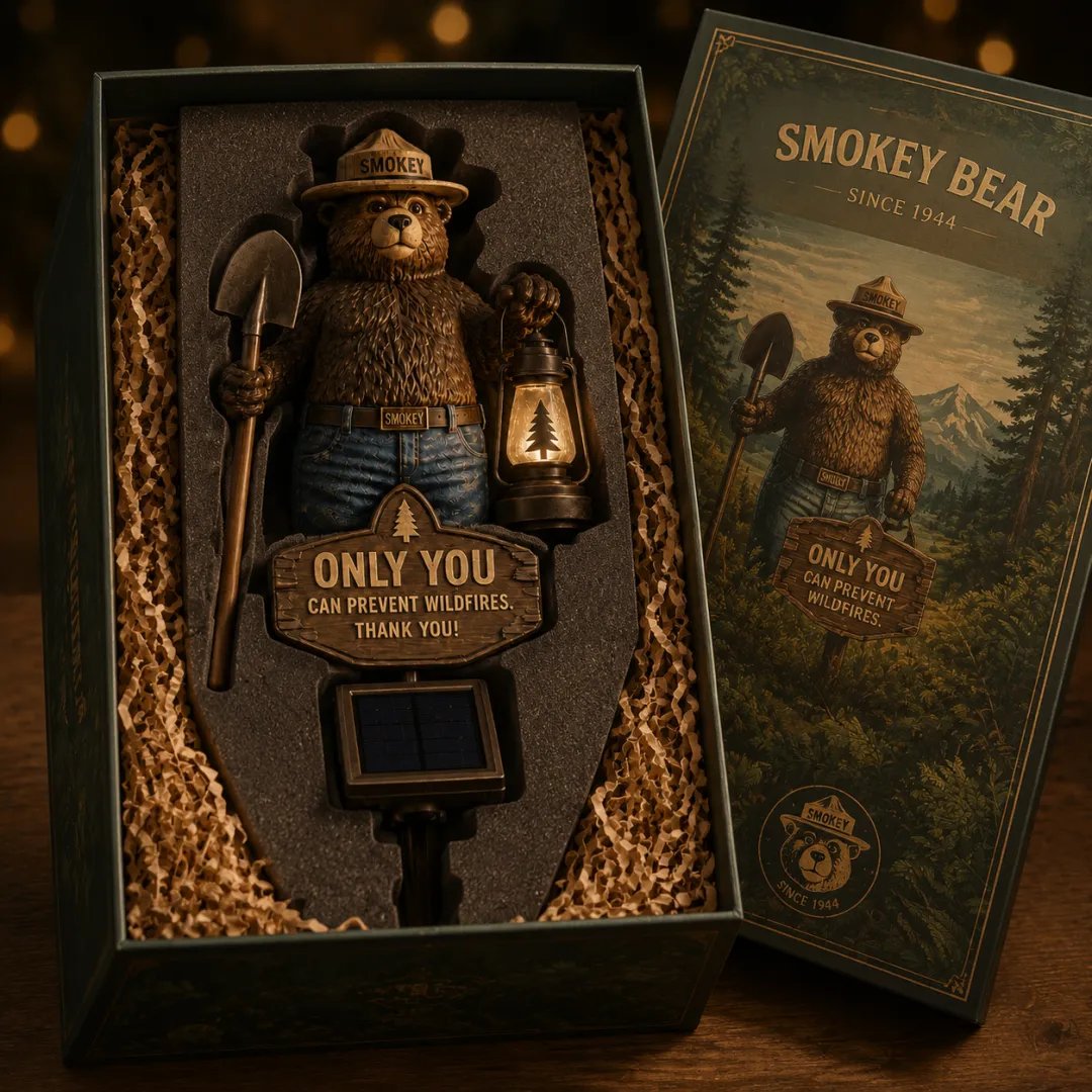 2026 Hot 🎉Smokey Bear Solar Garden Stake Light