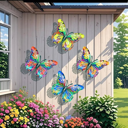 🦋Vibrant Metal Butterfly Wall Art - 4 Color Set