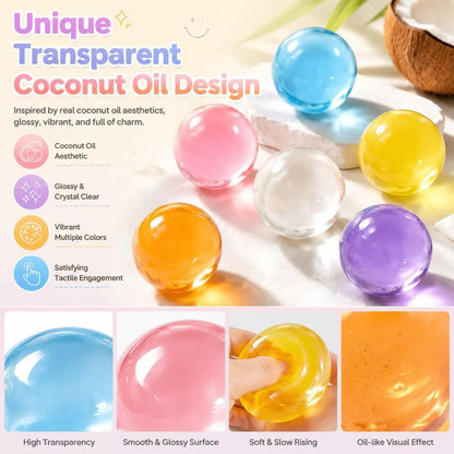 🔥Buy 1 Get 1 Free🔥Crystal Clear Jelly Squeeze Ball 🍬Soft Coconut Oil Fidget Toy, Perfect Stress Buster for Boredom & Anxiety🥰