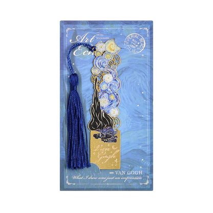 📚✨8-Piece Gold Metal Bookmark Set with Tassel – Van Gogh & Monet Inspired Gift for Book Lovers 🎨