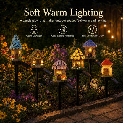 🍄Solar Fairy-Tale Mushroom Cottage Garden Light💡