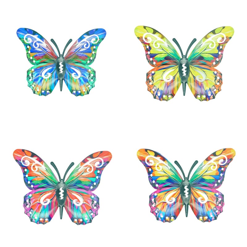 🦋Vibrant Metal Butterfly Wall Art - 4 Color Set