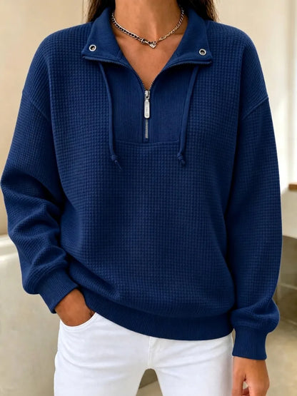 New Arrival🔥 Waffle Half-Zip Cuffed Thermal Pullover