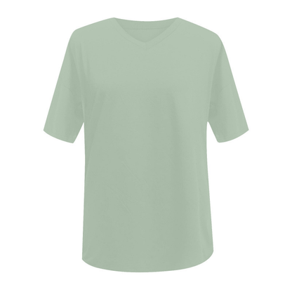 Soft Stretch Cotton Blend Plus Size V-Neck Tees, Oversized Loose Fit Casual Half Sleeve Tunic Shirts, Versatile Basic Wardrobe Staple for Spring Summer Fall Winter