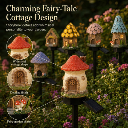 🍄Solar Fairy-Tale Mushroom Cottage Garden Light💡