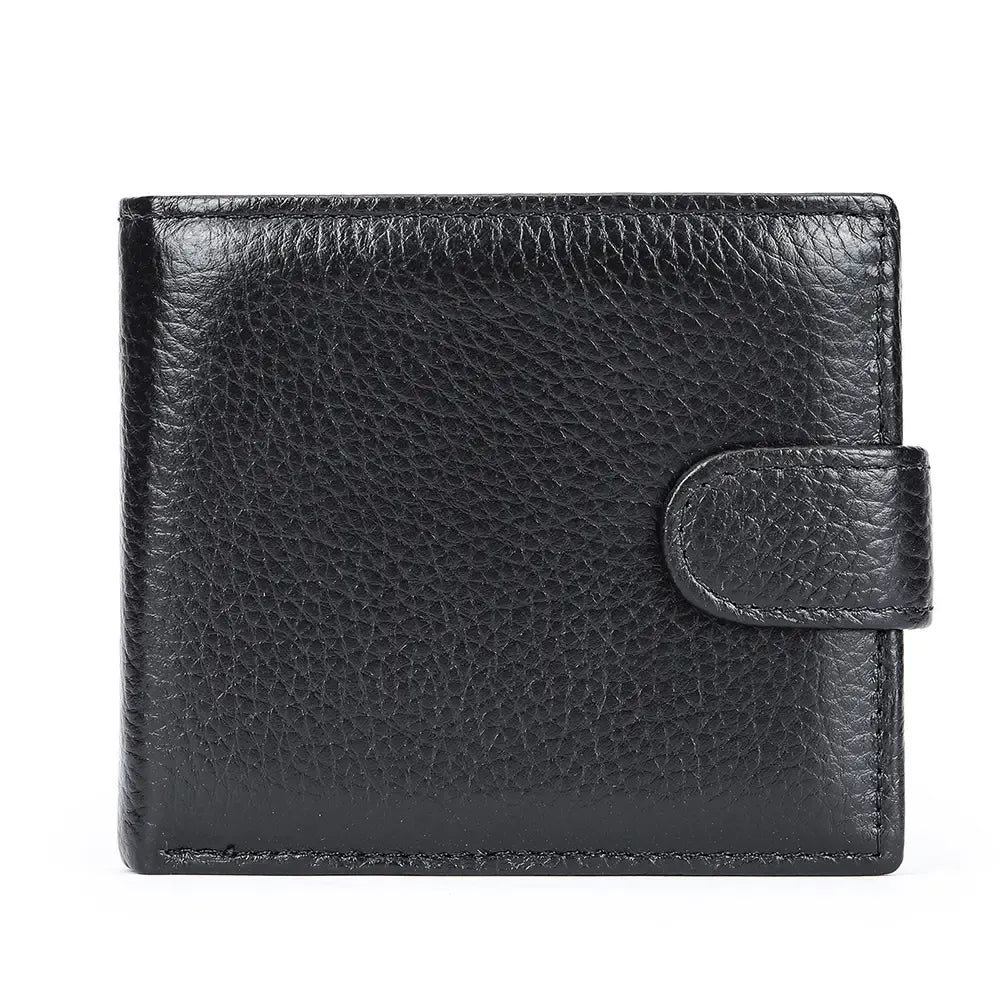 Vintage Top-Grain Leather Bi-Fold Wallet – Classic Design, Ample Storage