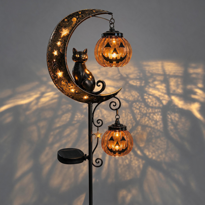 2026-! ! !🔥59% OFF TODAY 👻 Solar Halloween Garden Stake Light with Black Cat & Pumpkin