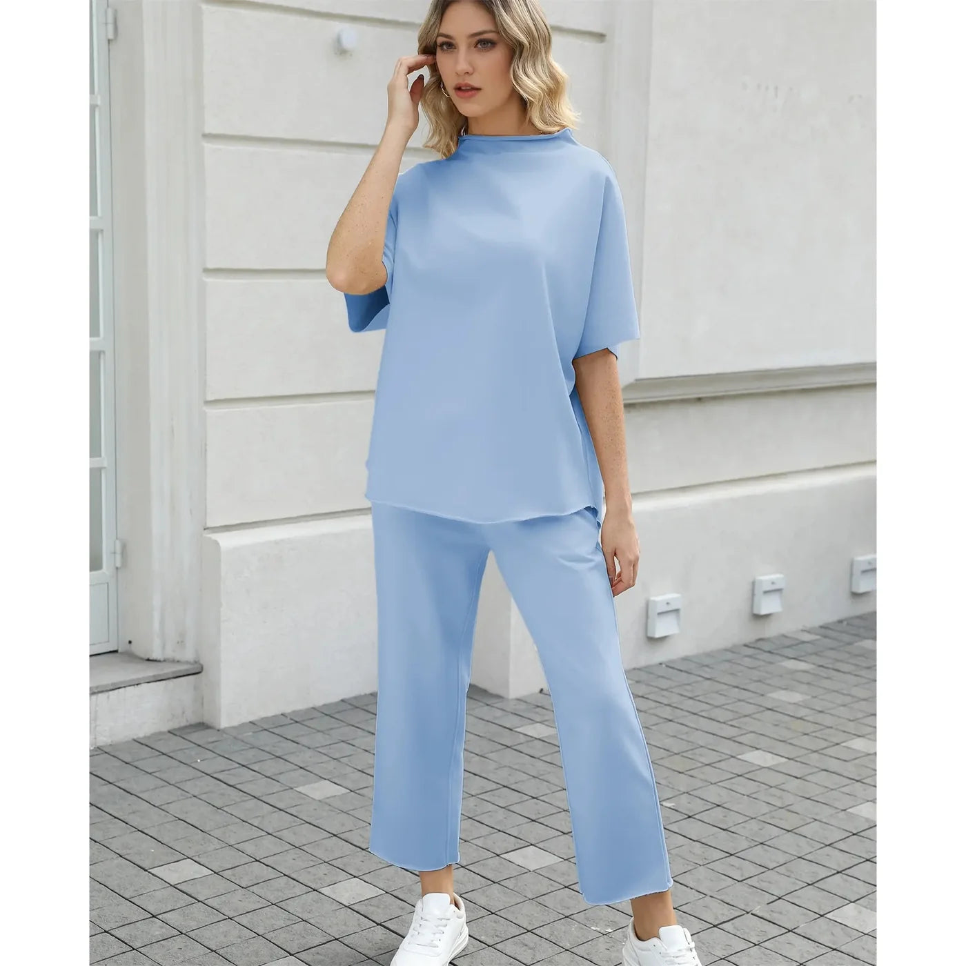 Light blue two piece lounge set