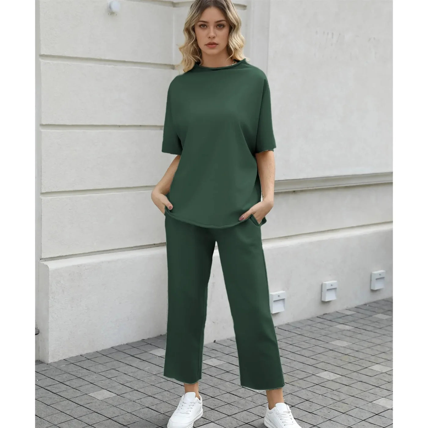 Dark green two piece lounge set