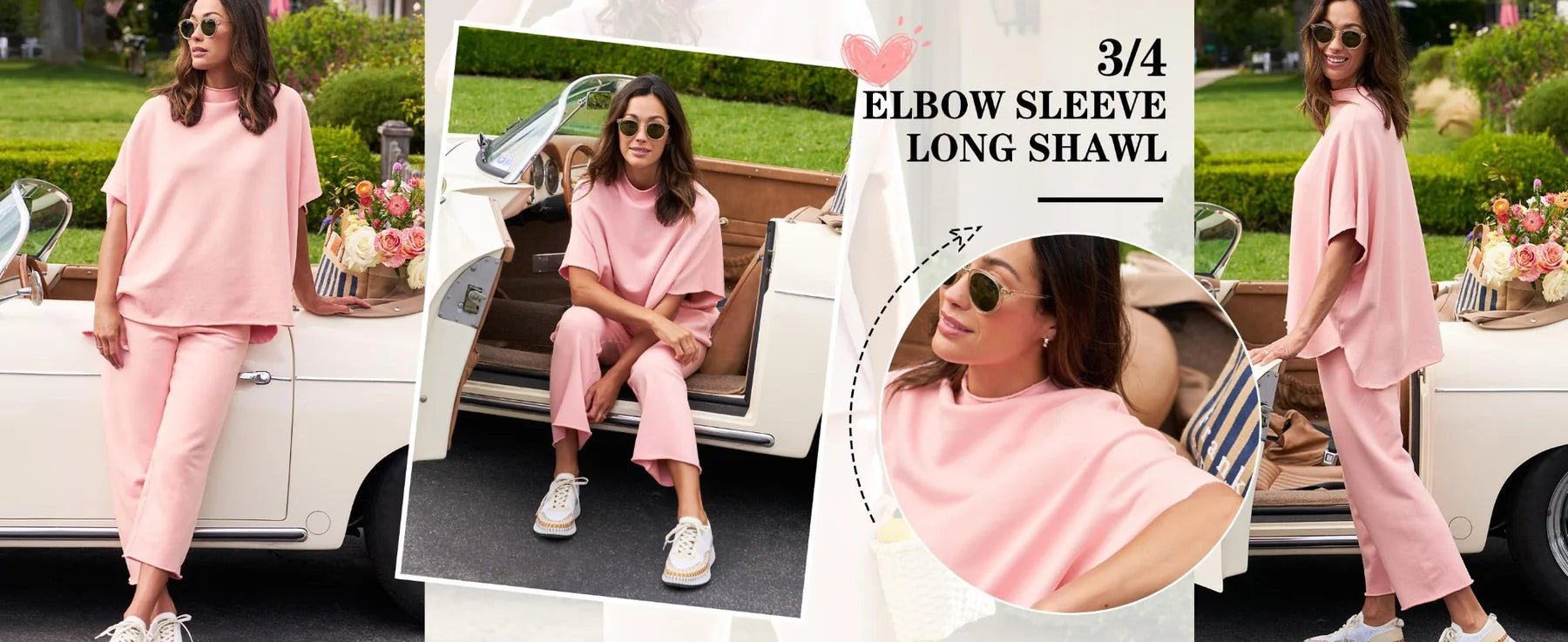 Pink two piece lounge set lifestyle styling
