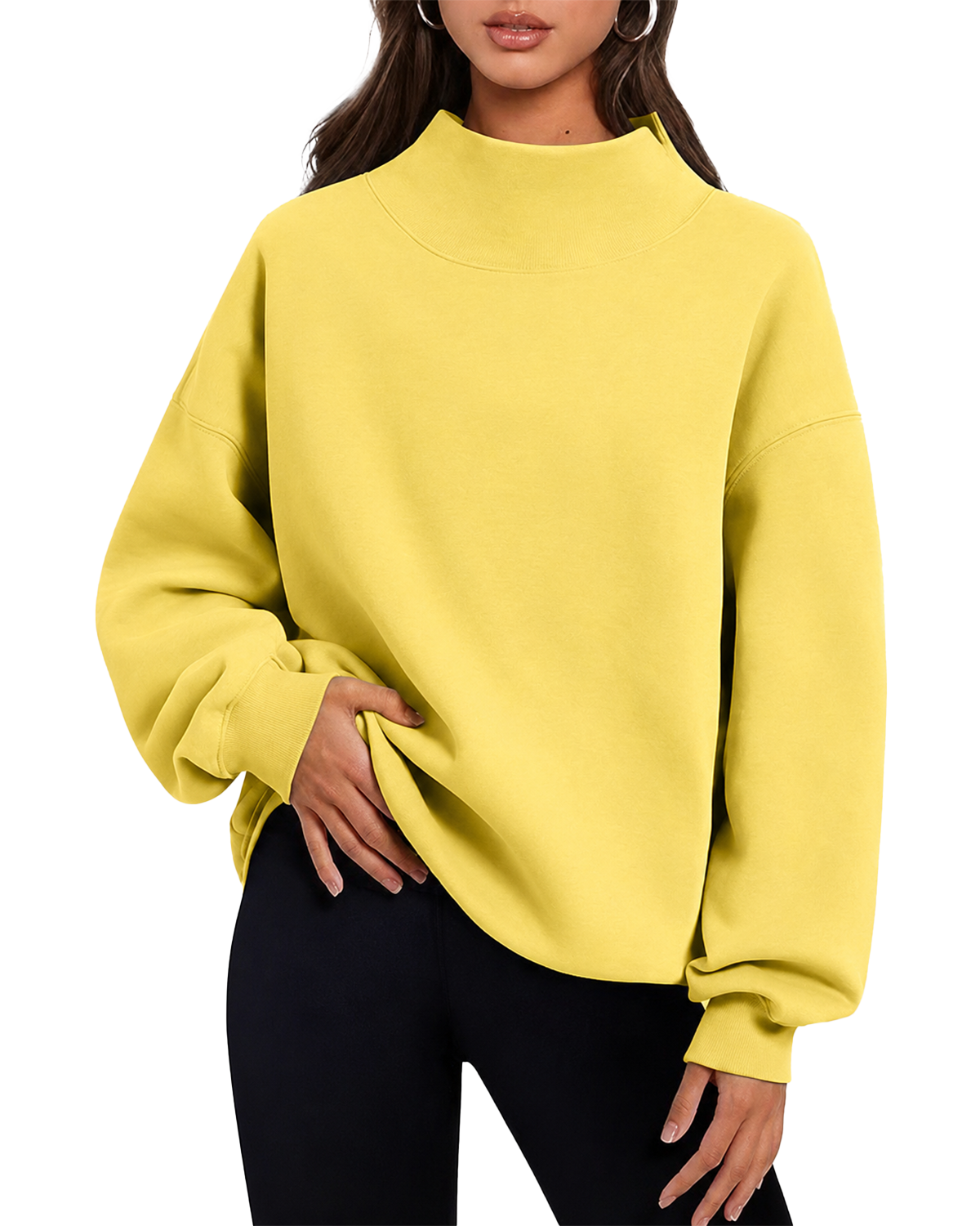 2026 New High Neck Relaxed Sweatshirt ✨ Soft Casual Pullover For Everyday Wear