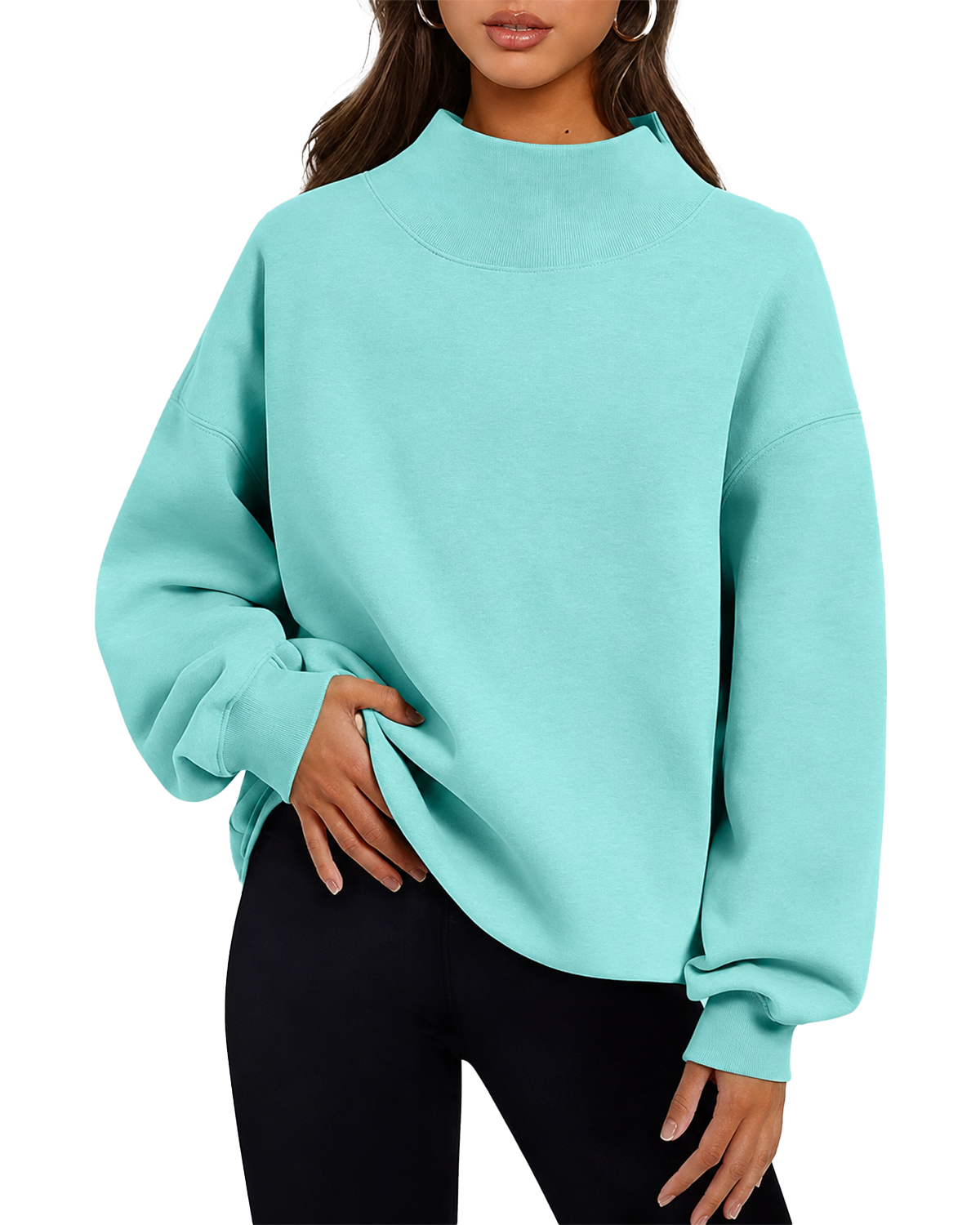 2026 New High Neck Relaxed Sweatshirt ✨ Soft Casual Pullover For Everyday Wear