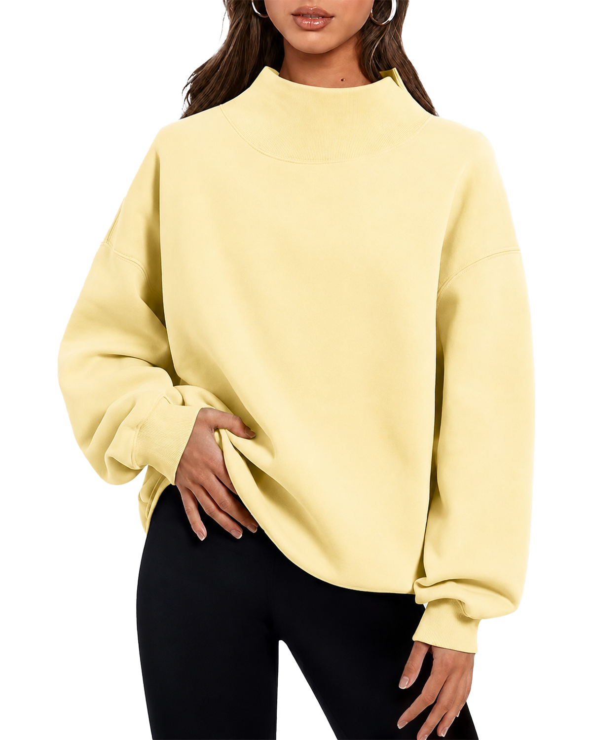 2026 New High Neck Relaxed Sweatshirt ✨ Soft Casual Pullover For Everyday Wear