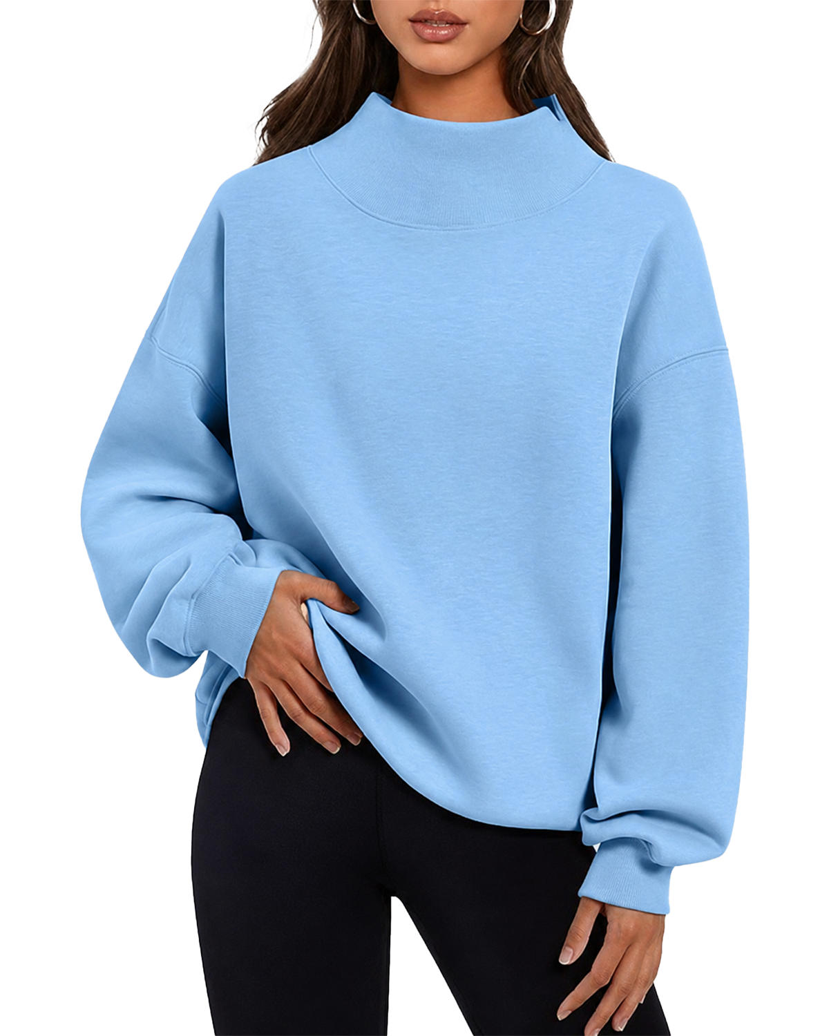 2026 New High Neck Relaxed Sweatshirt ✨ Soft Casual Pullover For Everyday Wear