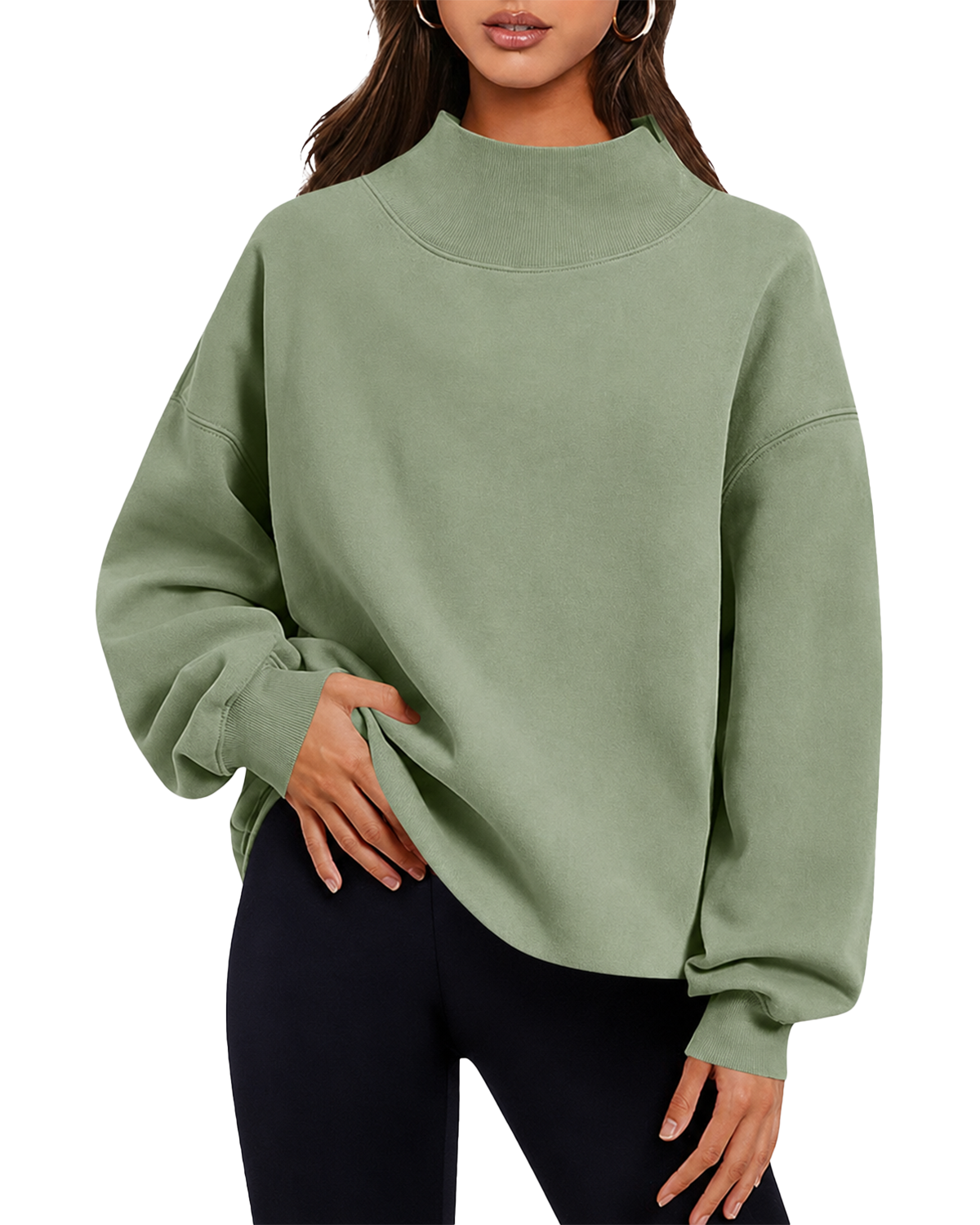2026 New High Neck Relaxed Sweatshirt ✨ Soft Casual Pullover For Everyday Wear