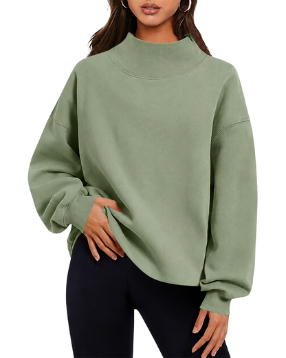 2026 New High Neck Relaxed Sweatshirt ✨ Soft Casual Pullover For Everyday Wear