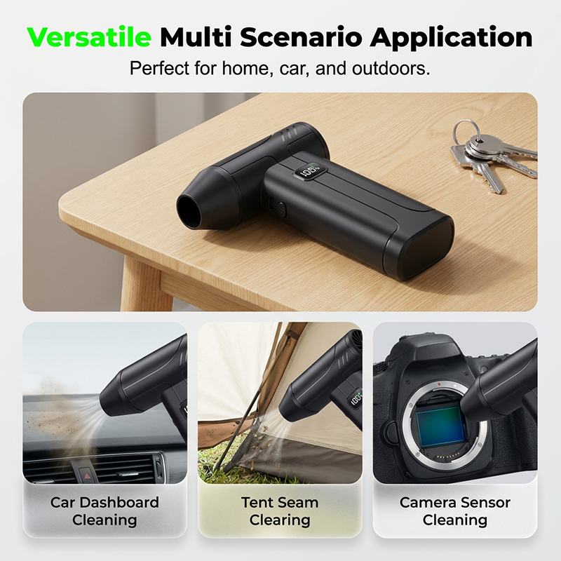 Air duster applications for car tent and camera