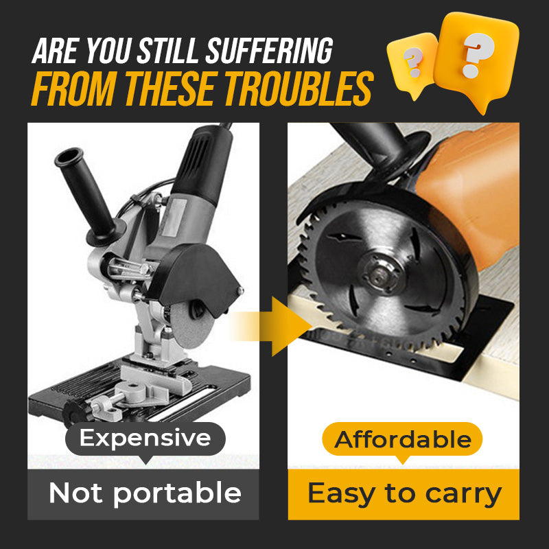 Compact grinder guide compared with a larger cutting stand
