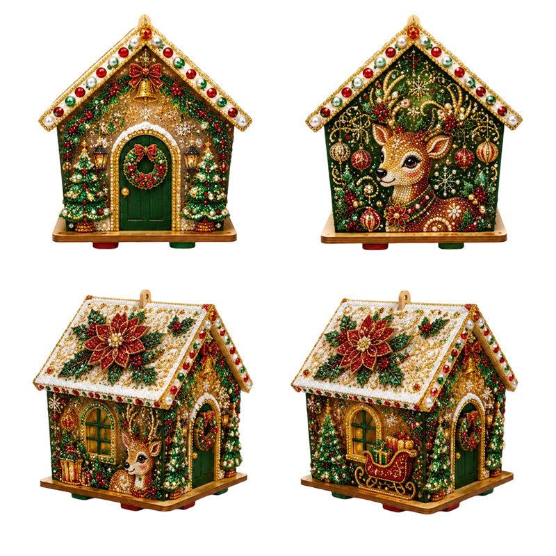 Reindeer pearl art Christmas house theme