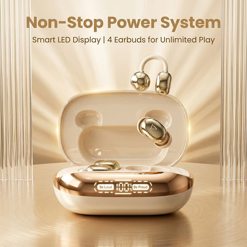GT630S charging case with four earbuds and LED power display